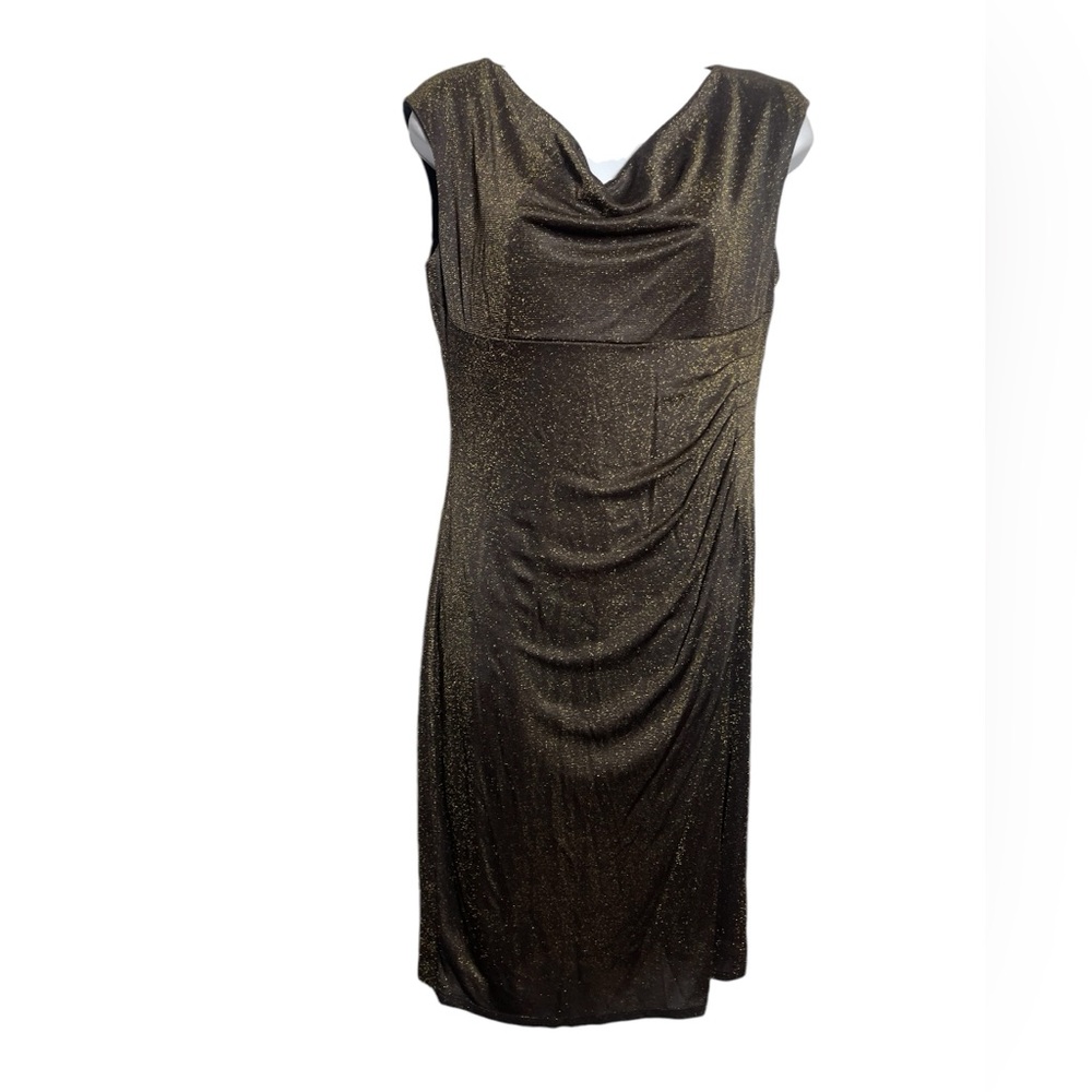 NWT Ralph Lauren dress size 12 stunning gold & black metallic cocktail‎ dress 🖤